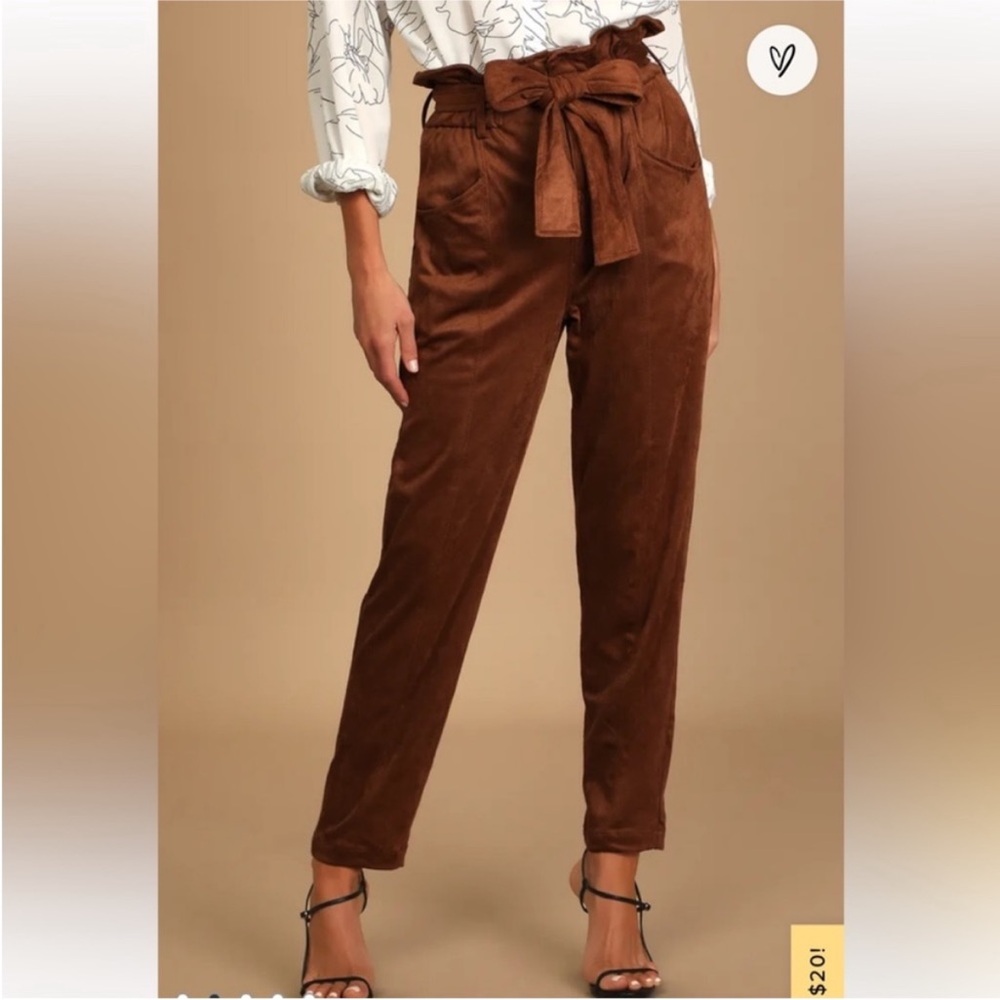 BLANK NYC | Faux Suede Paperbag Belted Mocha Brownie Pants NWT Size 28